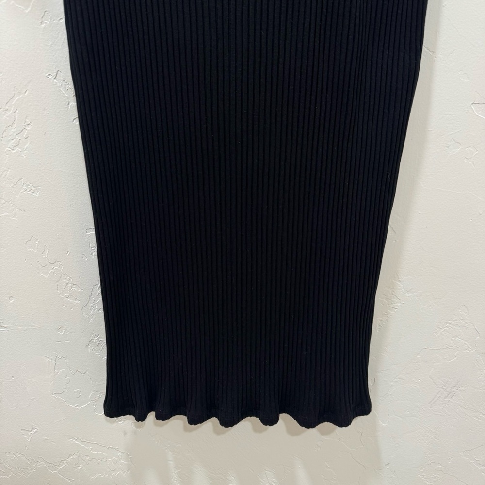 Eileen Fisher Ribbed Short Sleeve Tencel Stretch Bodycon Dress Women's Medium - Picture 5 of 12